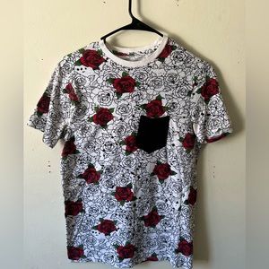 Mens Extra Small Graphic T-Shirt rose print
